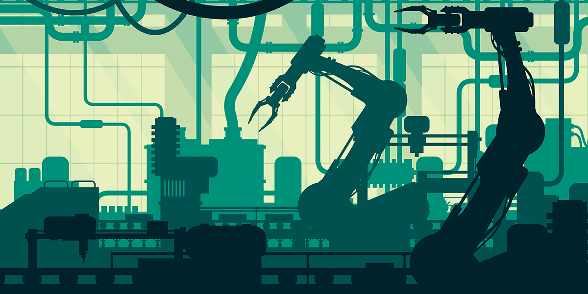 ilustración de fabrica automatizada en méxico