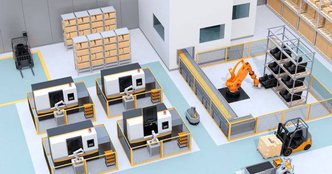 celdas de manufactura en una fabrica automatizada